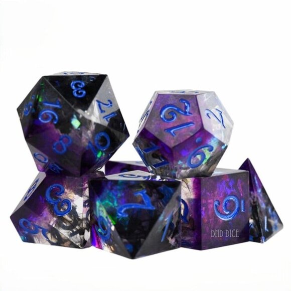 DND Dice Set‎ - Umbral Spire - 7 Handmade Resin Dice - Fantasy RPG Gaming - Picture 3 of 4